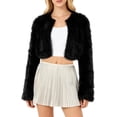 thumbnail image 3 of Amazhiyu Women's Faux Fur Cropped Coat Long Sleeve Open Front Winter Jacket, 3 of 5