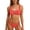 Watermelon Red, variant on Women’S Metal Buckle Front Two-Piece Bikini Swimsuit, Ruched Strap High Leg Cut Summer Beachwear, Soft Chlorine-Resistant Stretch Nylon Fabric, 2pcs, Sizes XS To XL
