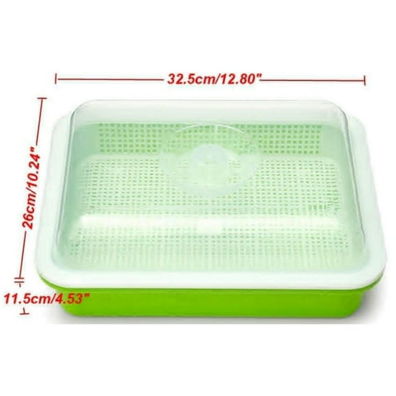 FOR 4X Seed Sprouter Tray With Lid BPA Bean Sprout Grower Sprouting Seeds Tray Dirt Way And Big Capacity
