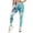 Blue, variant on Spencer Women's High Waist Yoga Pants Tie Dye Textured Capris Tummy Control Slimming Booty Leggings Workout Butt Lift Tights (L, Yellow Red)