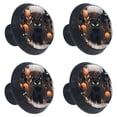 thumbnail image 2 of 4 Pcs Halloween Black Cat Knobs for Kitchen Cabinet Cupboard Dresser Bookcase Drawer Pulls Handles Round Home Decor, 2 of 8