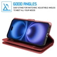 thumbnail image 3 of iphone 16 Plus Phone Case, Leather Wallet Case for Apple iphone 16 Plus, Ebizware Credit Card Cash Holder Folio Flip [Detachable] Kickstand Magnetic Cover & Lanyard for Women Men [Wine Red], 3 of 7