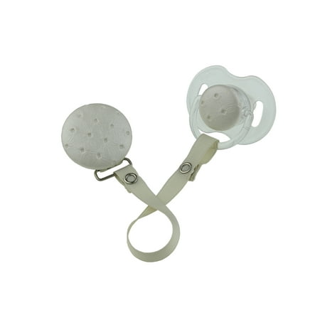 Quilted Faux Leather Pacifier Clip