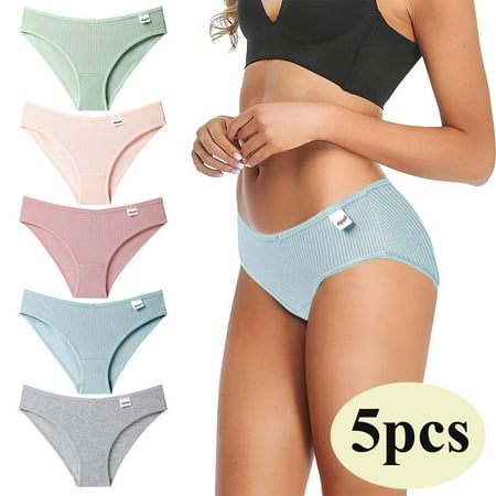 

BTJX Women 5 Pcs Panties Underwear Bikini Thongs Panties Briefs