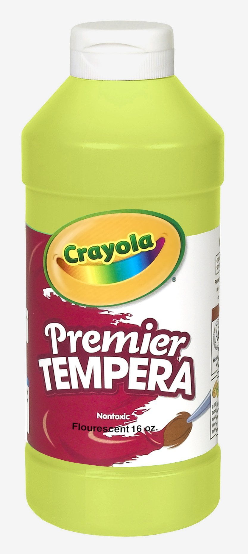 Crayola Premier Non-Toxic Tempera Paint, 1 Pint Squeeze Bottle, Fluorescent Chartreuse (Yellow Green)