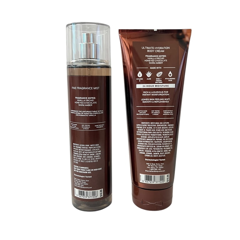 Bath & Body Works Chocolate Amber Mist & Body Cream Set - Walmart.com