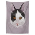 thumbnail image 3 of Ambesonne Animal Tablecloth Rectangular Table Cover, Pet Cat Kitty Portrait, 60"x84", Lilac Black White, 3 of 4
