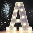 thumbnail image 1 of Light Up Letters, Glitter Letter Lights Battery Powered Silver Marquee Letters LED Alphabet Letter Sign for Night Light Wedding Birthday Party Girls Gifts Christmas Home Bar Decorations-Shiny Letter A, 1 of 5