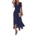 thumbnail image 5 of Aiyino Women's Summer Floral Print Cross V Neck Casual Comfort Dress Bohemian Long Dresses, 5 of 6