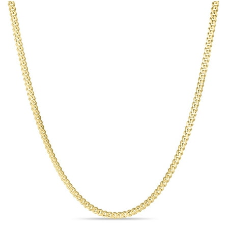Solid 1/20 14k Yellow Gold Real Cuban Link Chain Necklace Mens Womens  20 inches 2mm