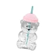 thumbnail image 3 of Vaso de cristal decorativo con forma de oso, 560 ml, vacío, con pajitas para café Rosa, 3 of 9