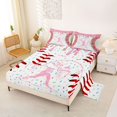 thumbnail image 2 of Erosebridal Pink Dripping Baseball Stitch & Batter Silhouette Graphic Queen Sheet Sets 4 Pieces, Sport Graphic Bed Set for Girls Kids,Breathable Home Decor, 2 of 5