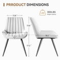 thumbnail image 2 of CQSXDA Modern Dining Chairs Set of 2, Fabric Upholstered Side Chairs with Thick Cushion & Metal Legs for Kitchen Dining Room, 2 of 8
