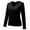Black, variant on Women's Slim Fit Lined Thermal Underwear Crew Neck Long Sleeve Shirt Base Layer Winter Warm Top
