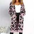 thumbnail image 5 of Oversized Women's Leopard Print Cardigan with Front Opening, 5 of 9