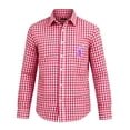 thumbnail image 3 of Wxolcjlv Boys Oktoberfest Loose Shirt Checkered Long Sleeve Button Down Shirts, Sizes 4-13, 3 of 4