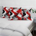 thumbnail image 4 of Red Black Grey Lumar Pillow Covers, Moire Modern Artwork Abstract Soft Breathable Throw Pillow Cases with Invisible Zipper, Decorative Pillowcase Pillows Protectors for Sofa Bed Chair 16"x24", 4 of 9