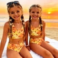 thumbnail image 6 of CCRFTGI Swimsuit for Kids Girls Size 10-12 Two Piece Sets Swim Vacation Girls Bikini Beach Holiday Bathing Suits Summer Cute Fruit Print Girls Fashion Tankini Swimsuits Swimwear Saffron 3-4 Years, 6 of 9