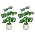thumbnail image 4 of 30'' Artificial Monstera Deliciosa Plant with White Pot, 2 pcs / set, 4 of 12