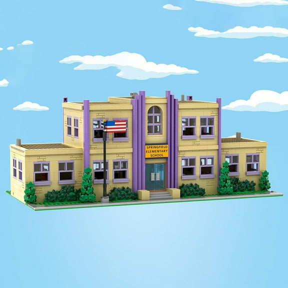 Modular Springfield Elementary School Buildings Blocks Set MOC-177723 Bricks Toy 2733pcs