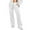 White, variant on Sentmoon High Waisted Wide Leg Pants for Women Plus Size Womens Pants Casual with Pockets Loose Solid Color Stretchy Travel Pants for Women on Plane Fall Active for Tropical Vacation XXL