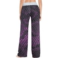 thumbnail image 4 of Women Pajama Pants Lounge Pants Long Stretch Comfy Sleepwear Purple Black Snake Skin Print, 4 of 7