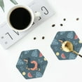 thumbnail image 5 of Pofeuu Watermelons Dachshunds Print Leather Coasters Set of 6, Round Cups Mugs Mat Pad for Home Kitchen Heat Resistant Drink Coasters,Hexagon, 5 of 7