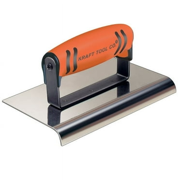 Kraft Tools CF103PF 8"x6" 1/2" R Stainless Steel Cement Edger with ProForm® Handle