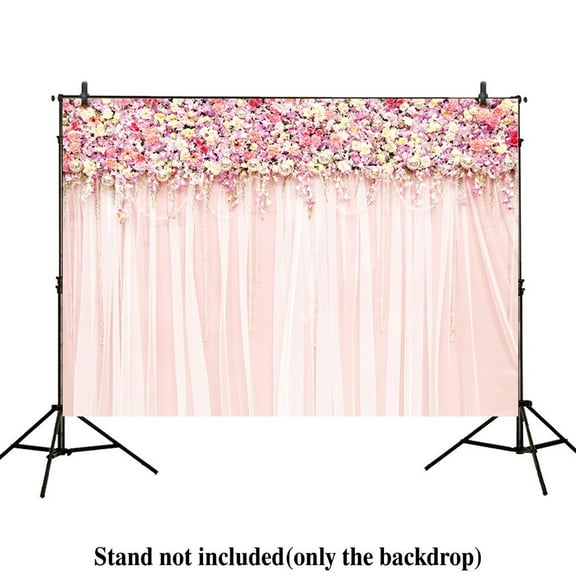 GreenDecor 7x5ft photography backdrops wedding decoration party pink floral Flower wall curtains Birthday Bridal shower banner photo studio booth background photocall