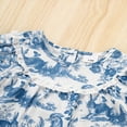 thumbnail image 3 of ZEHJUHAN Infant Girls Bunny Printed Easter Dress with Lace Accent Ruffle Tutu Skirt A-Line Outfit Blue，3-6M, 3 of 7