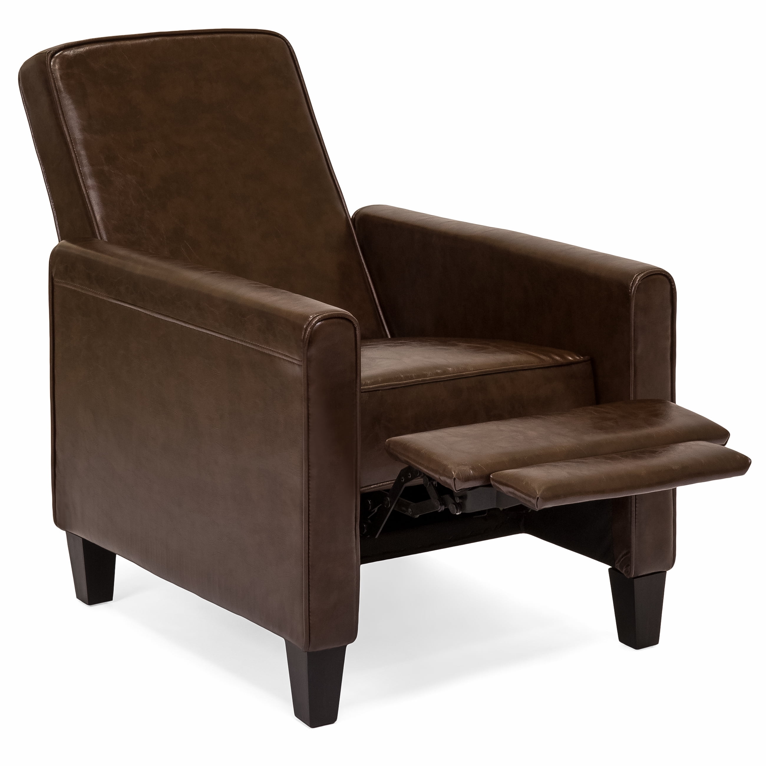 Modern Leather Club Chair Recliner / Modern Recliner Chair - Rainier Swivel Leather Recliner 