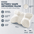thumbnail image 3 of Sleep Zone Butterfly Memory Foam Neck Pillow, Cervical Pillow with Cooling Cover for Side Sleeper, 3 of 7