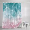 thumbnail image 3 of Pink Turquoise Ombre Shower Curtains for Bathroom, Abstract Beach Waves Gradient Waterproof Fabric Shower Curtain, Decorative Bathroom Curtain for Bathtub, 36"x72" , No Hooks Included, 3 of 9