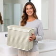 thumbnail image 7 of Toilet Paper Storage Holder with Lid, 22L Large Capacity Foldable Fabric Bin for Bathroom Towels and Toiletries, Freestanding Organizer for Home, RV, and Small Spaces, 7 of 7
