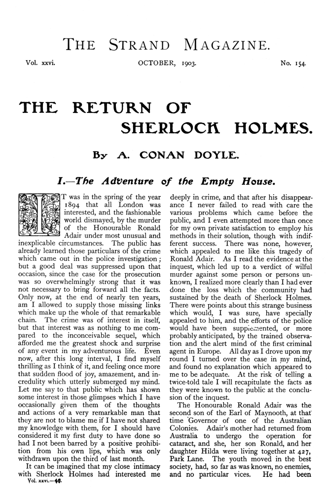 the adventure of the empty house sherlock holmes the adventure of the empty house sherlock holmes