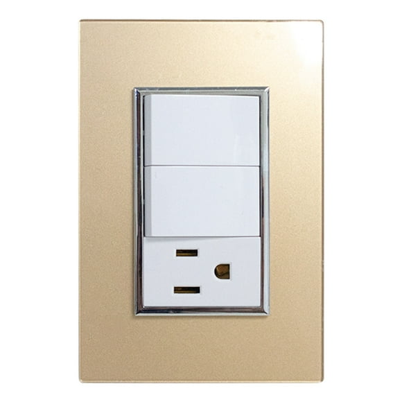 KIT DE 2 PLACAS Sanelec con 2 apagadores y 1 contacto