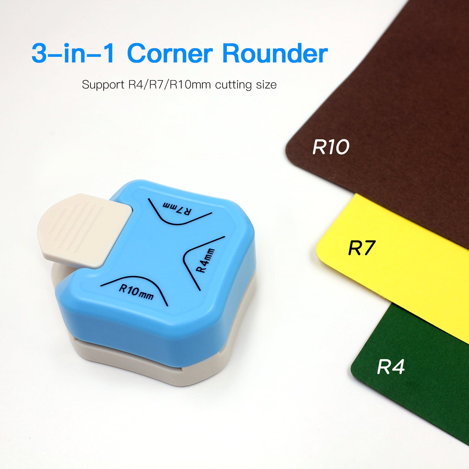 Binditek 3-in-1 Corner Rounder, R4mm+R7mm+R10mm, 3-Way Paper Corner  Punches, Corner Cutter for Paper Crafts, DIY Projects, Laminate, Photo  Corner