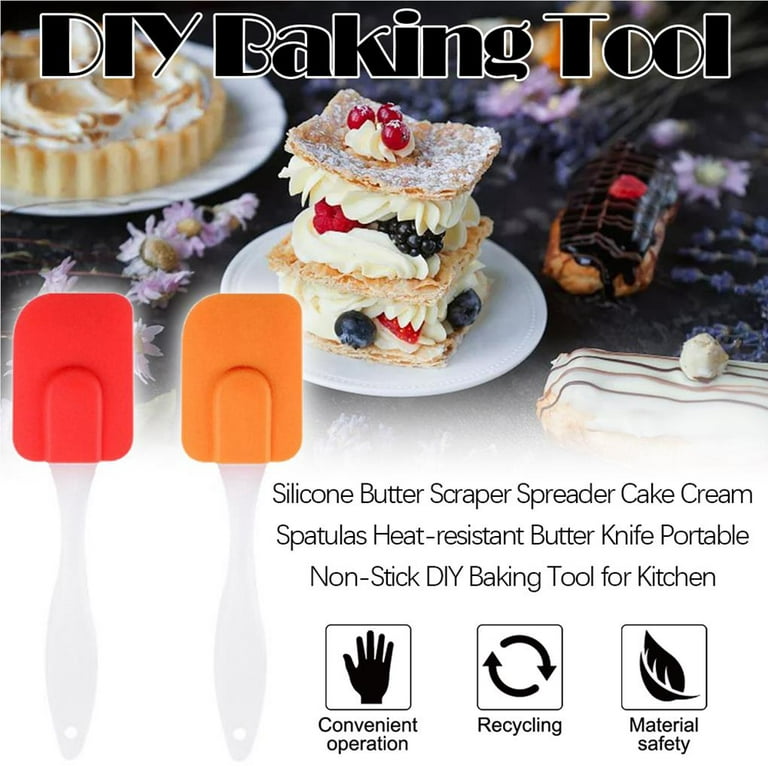 Handy Housewares 9.5 Long Silicone Spatula Spreader, Bowl or Jar Scraper,  Great for Spreading Frosting or Icing on Cakes - Red 