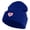 Royal, variant on Jesus Loves Me Heart Iron on Patched 12 Inch Long Knitted Beanie - Black OSFM