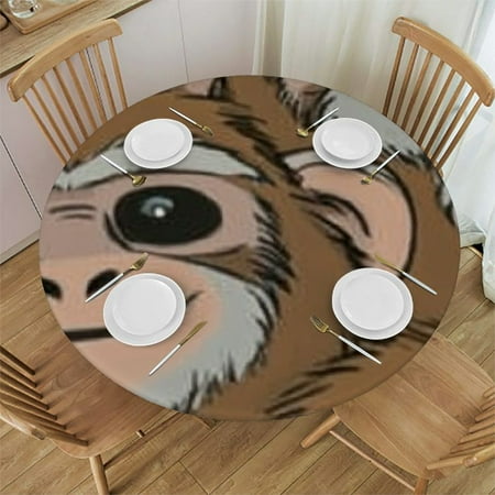 

Patifu Smiling Monkeys Round Table Cover Stain Resistant Washable Indoor Outdoor Tablecloth Kitchen Dining Wedding Parties 100% Polyester for Picnic Farmhouse Waterproof Fabric 54 -58