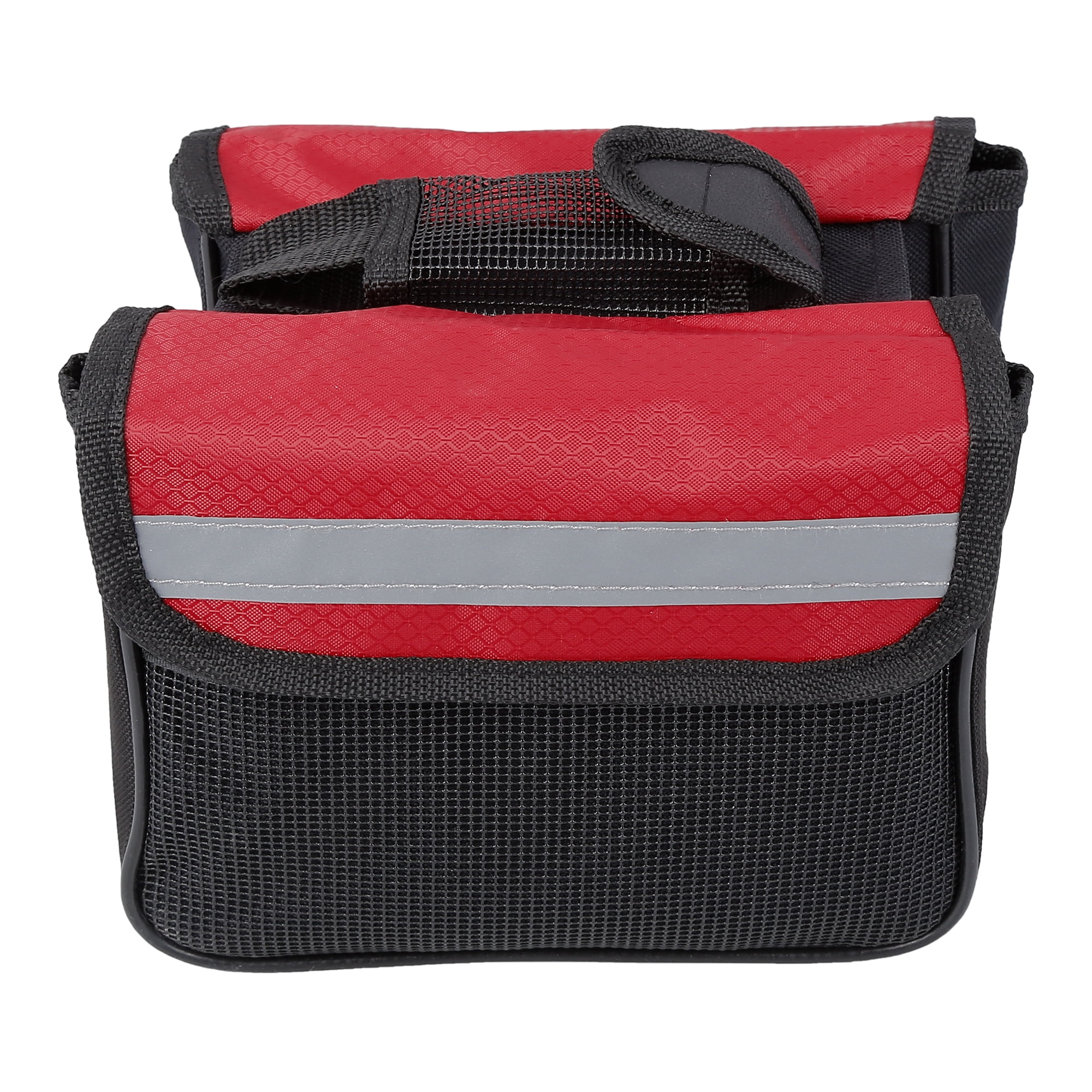 Unique Bargains 7.09x5.91x5.91in Bike Saddlebag Frame Bag Tool Pouch Black Red