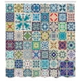 thumbnail image 3 of Ambesonne Colorful Shower Curtain, Mediterranean Flora Tiles, 69"Wx70"L, Multicolor, 3 of 3