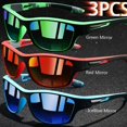 thumbnail image 2 of Typpkmm /Fashion Vintage Cycling Fishing Sports Sunglasses Men Women Running Classic Mountaineering Unisex Sun Glasses Uv400 Eyewear 3PCS, 2 of 7