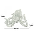 thumbnail image 3 of 12" x 7" Silver Polystone Octopus Sculpture with Long Tentacles and Suctions Detailing, by DecMode, 3 of 9
