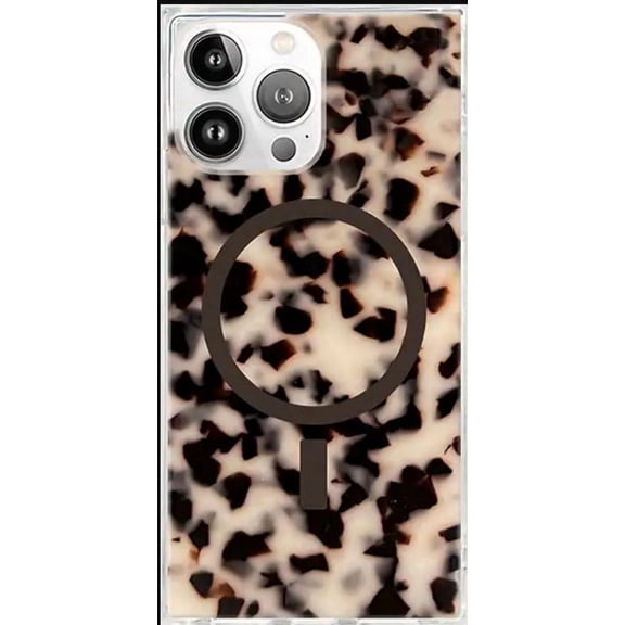 Open Box SQUARE Tortoise Shell MagSafe Compatible Case for Apple iPhone 16 Pro Max – Shockproof Protective Cover
