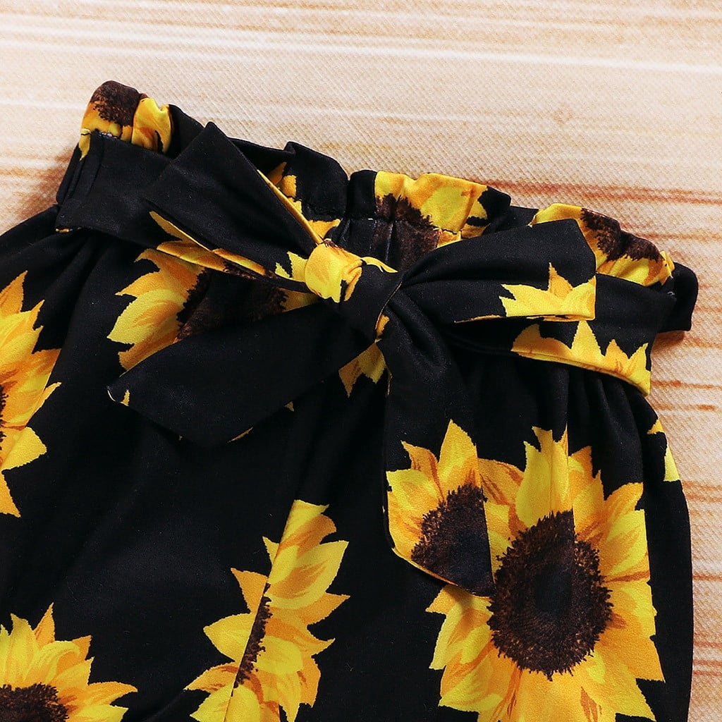 Povozer Baby Girl Newborn Clothes Baby Boys Summer Clothes Toddler Newborn Infant Baby Girl Clothes Romper Shorts Set Floral Summer Outfits Cute Baby Clothes Girl Size 6-12 Months,Yellow