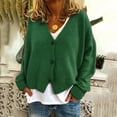 thumbnail image 2 of Women Cardigan Fashion Solid V-Neck Buttons Casual Stretchy Knitted Sweater Outerwear Coats, 2 of 2