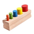 thumbnail image 3 of Juguetes sensoriales de madera con forma de cilindro, bloques cilíndricos, juego educativo de madera para el desarrollo temprano de los niños., 3 of 8