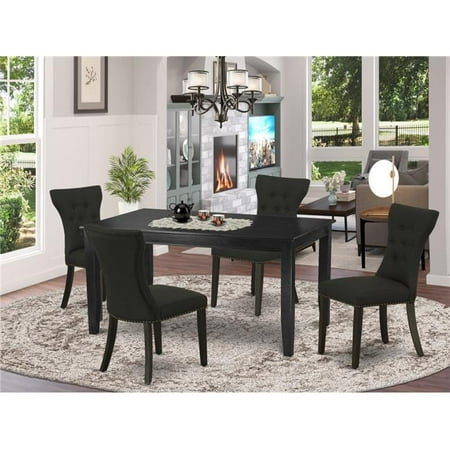 East West Furniture Dining Room Set Black DUGA5-BLK-24