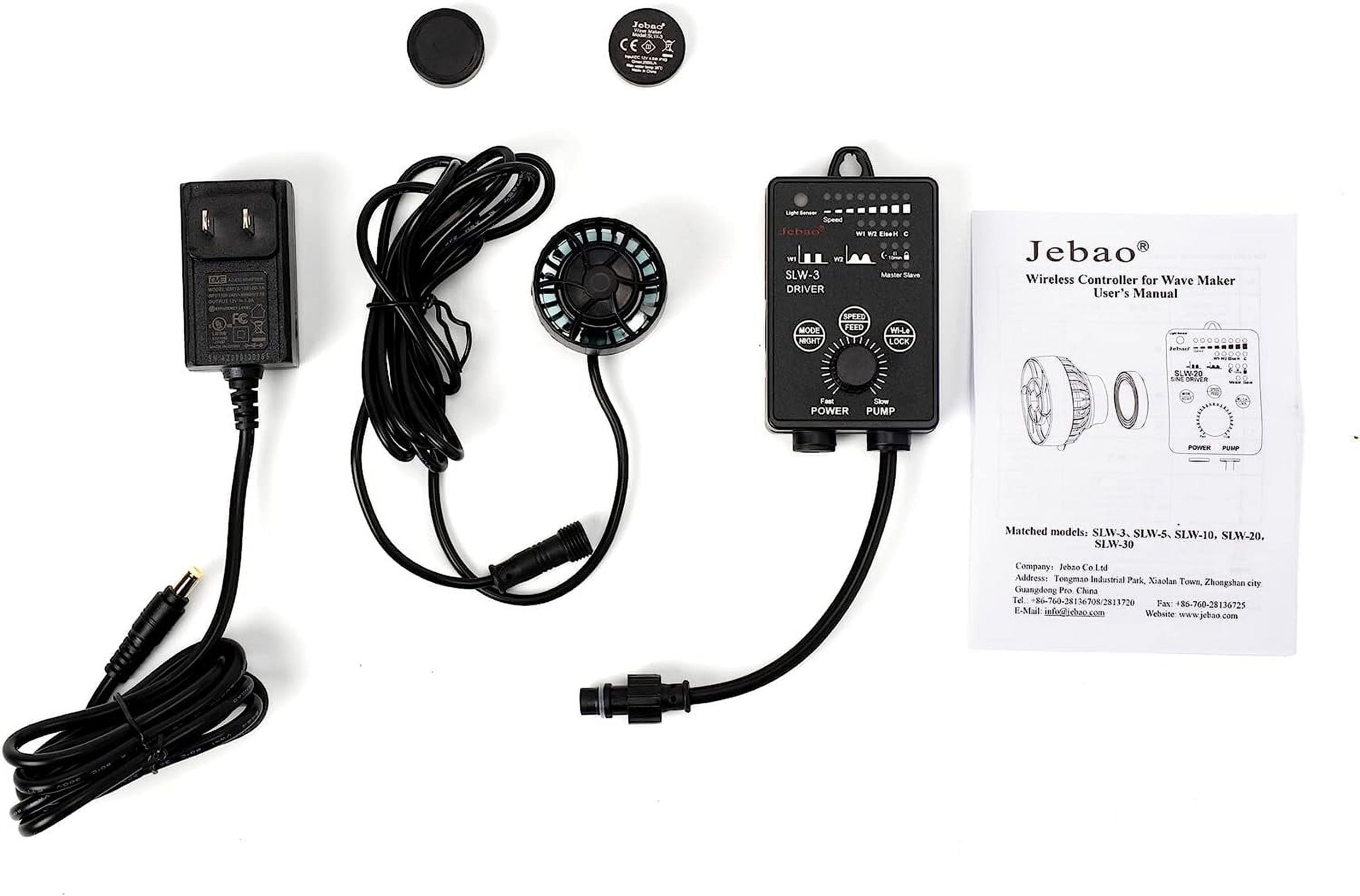 Jebao SLW-3 Wave Maker Flow Pump with Controller for Nano Reef Aquarium, 660GPH